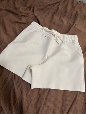 CAlia Cream Elastic Drawstring Athletic Shorts